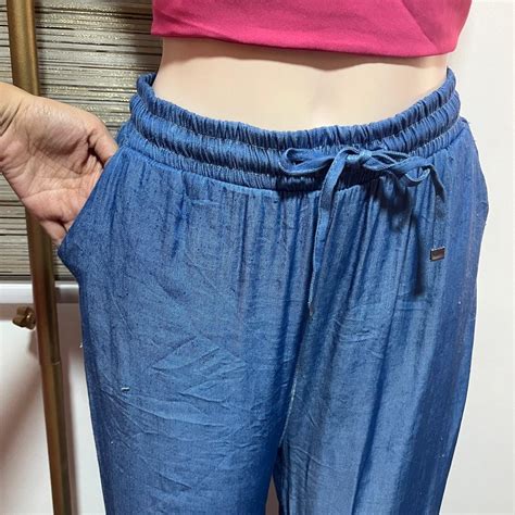 Wide Leg Baggy Trouser String Tie Ribbon Square Pants Womens Fashion Bottoms Other Bottoms