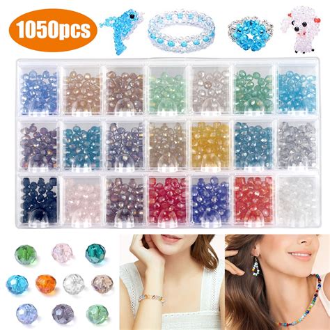 Eeekit 6mm Briolette Glass Beads For Jewelry Making 21 Colors 1050pcs