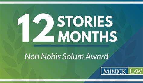 March Winner Non Nobis Solum Award Minick Law P C