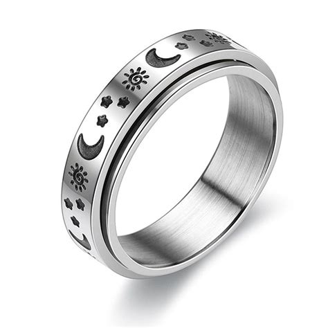 Anillo De Ansiedad Giratorio De Acero Inoxidable Giratorio Para Mujeres