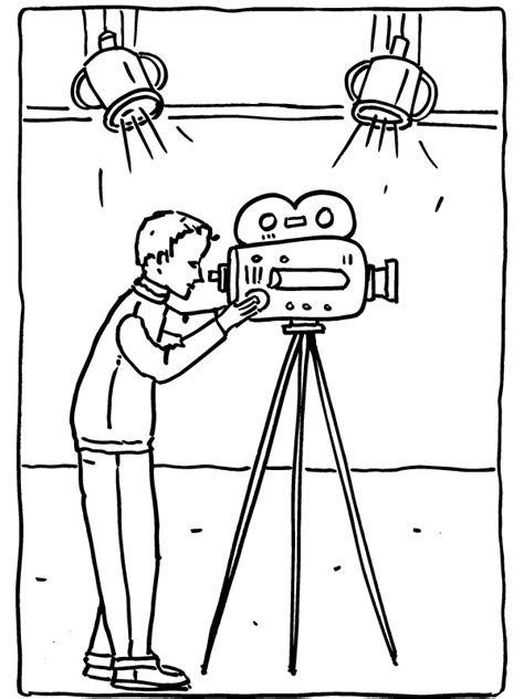 Cameraman Youtube Video Coloring Page