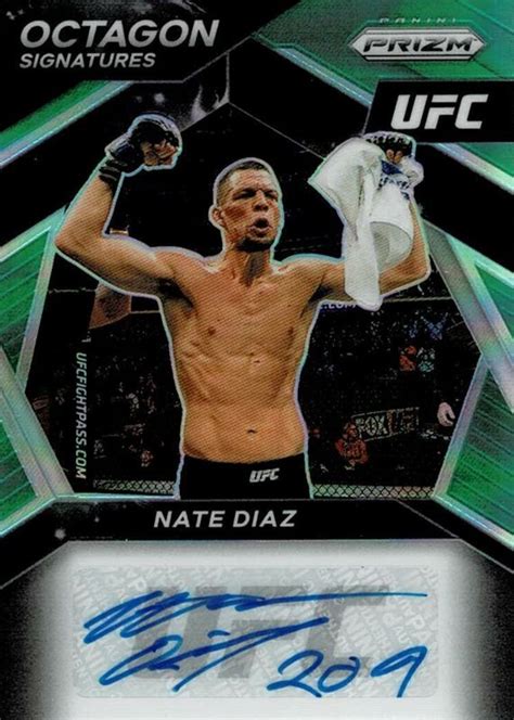 Nate Diaz 2021 Prizm UFC OS NDZ Octagon Signatures Green Price Guide