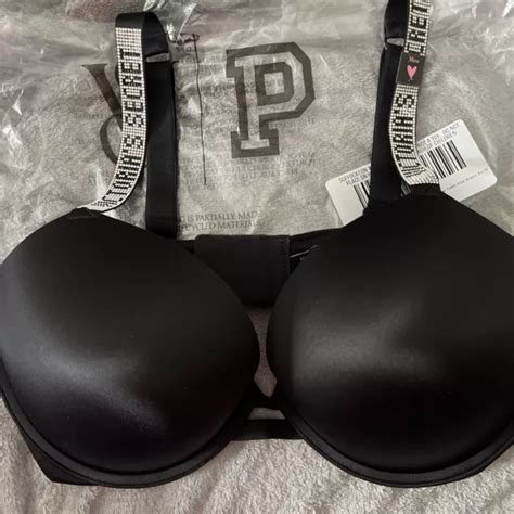 VICTORIA S SECRET VERY Sexy Push Up Shine Strap Bra Black 38DD NWT 39