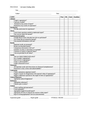 Fillable Online Uccs Lab Report Grading Rubric Uccs Fax Email Print