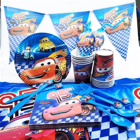 82pc Disney Cars McQueen Kids Birthday Party Decoration Party Supplies Baby Birthday Party Pack ...