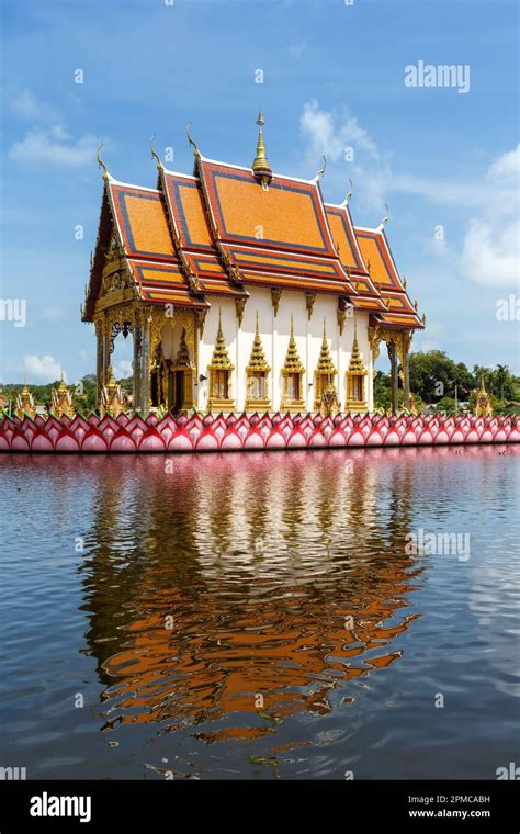 Wat Plai Laem Temple Portrait Format Landmark On Ko Samui Island In