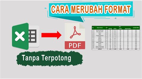 Cara Merubah Excel Ke PDF Tanpa Terpotong Dan Tanpa Aplikasi Tambahan