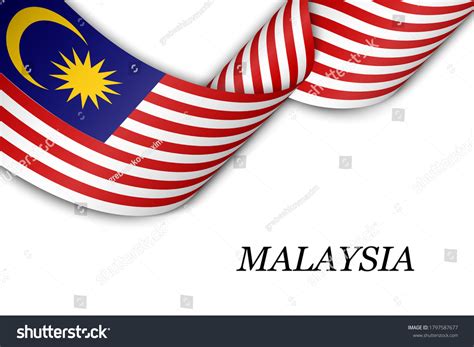 Waving Ribbon Banner Flag Malaysia Template Stock Vector (Royalty Free ...