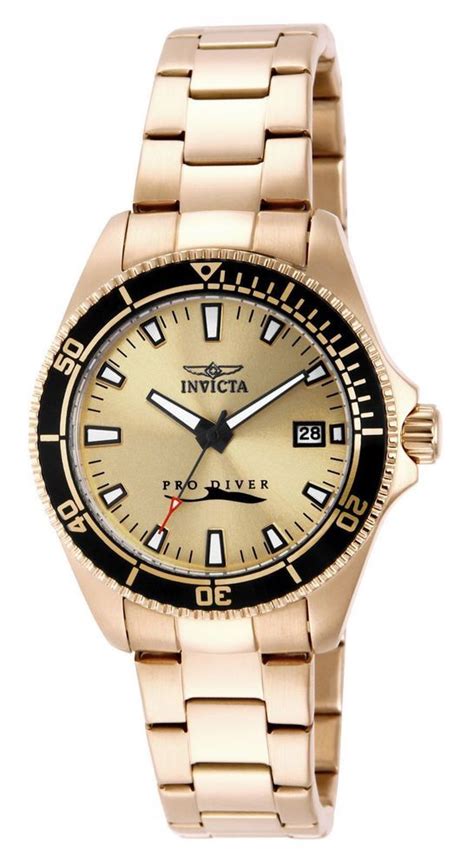 Invicta Women S Syb Pro Diver K Gold Ion Plated Dive Watch For