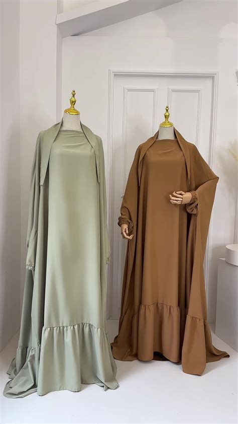 Loriya One Piece Jilbab Muslim Prayer Dress Overhead Khimar Abaya