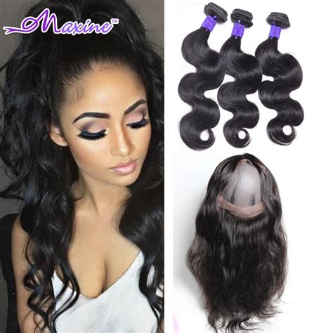 360 Lace Frontal Closure With Bundles Pre Plucked Lace Frontal Weave