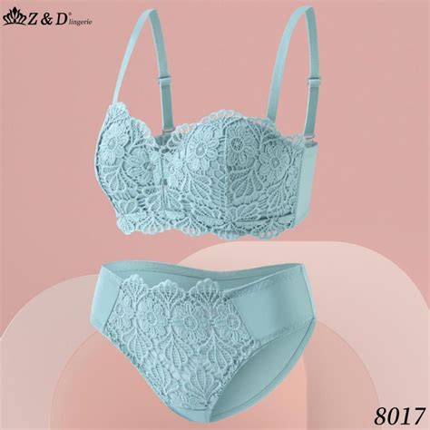 Z D Lingerie Conjunto Sem Aro Renda E Bojo Calcinha Tanga Shopee Brasil