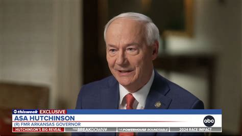 Abc News Exclusive Former Arkansas Gov Asa Hutchinson Announces 2024