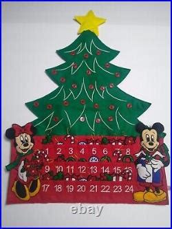 Disney Mickey Minnie Mouse Advent Holiday Calendar Christmas Tree Felt ...