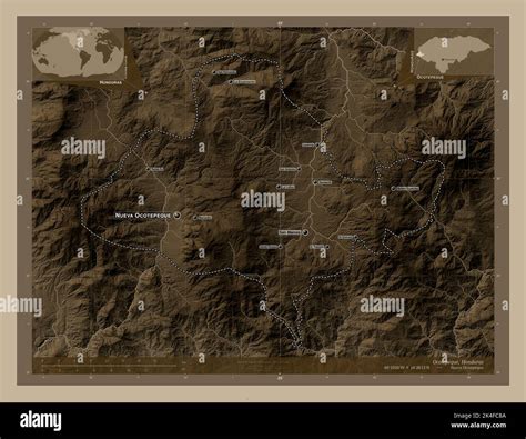 Ocotepeque Departamento De Honduras Mapa De Altura Coloreado En Tonos