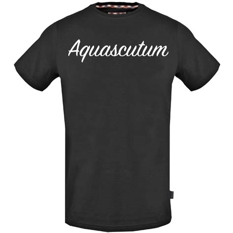 Aquascutum Signature Logo Camiseta Negra