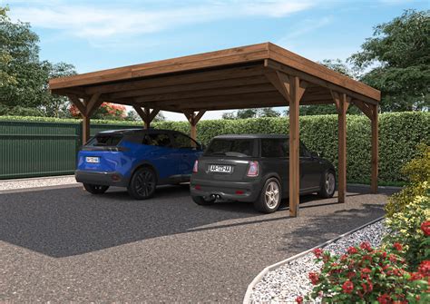 Carport Bois Double Victor Voitures Cerland M Leroy Merlin