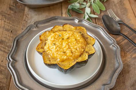 Pumpkin Risotto Stuffed Acorn Squash Culinary Ginger