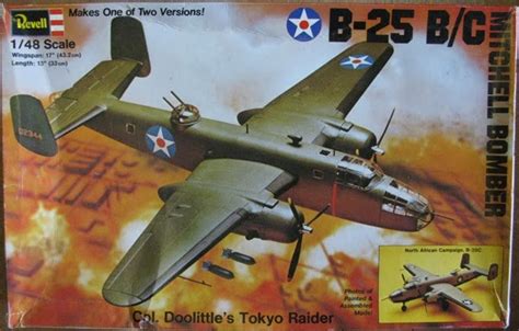 Antiques Texas City: B-25 B/C Mitchell Bomber model airplane kit 1/48 1976 Revell H-285 WWII ...