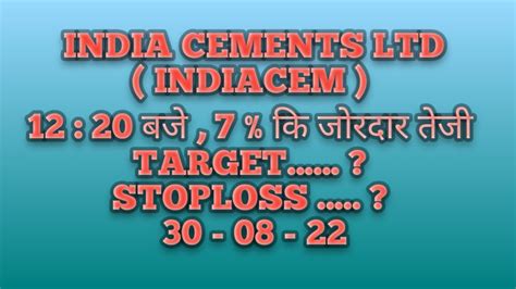 India Cements Ltd Indiacem Share India Cements Share News Latest