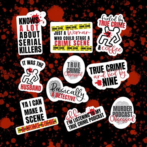 True Crime Stickers Crime Stickers Serial Killer Stickers Etsy