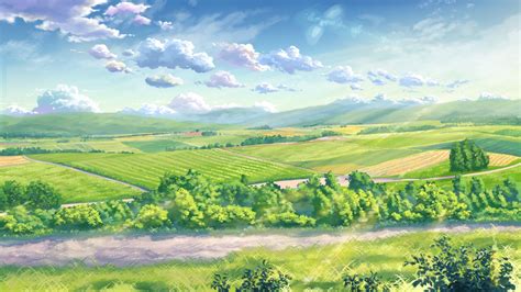 Anime Flower Field Scenery Wallpapers - Wallpaper Cave