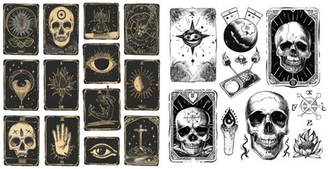 Cartas De Tarot M Sticas Desenhadas M O Vetor Premium