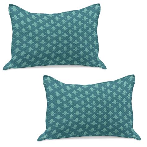 Fleur De Lis Knitted Quilt Pillowcover Set Of 2 Classical Retro Style