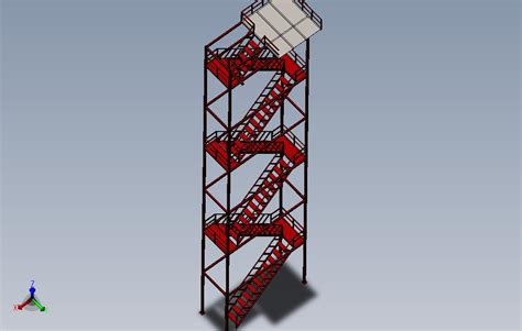 钢爬梯平台solidworks 2018模型图纸下载 懒石网