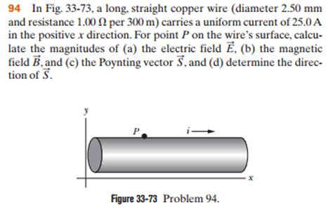 Solved In Fig 33 73 A Long Straight Copper Wire Diameter