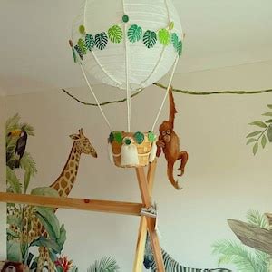 Jungle Theme Hot Air Balloon Nursery Lamp Shade Craft Foam Leaves Toys NOT Included Etsy