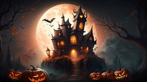 ハロウィーン枯れ木の城の背景イラスト ハロウィン ハロウィーン はろうぃーん背景壁紙画像素材無料ダウンロード Pngtree