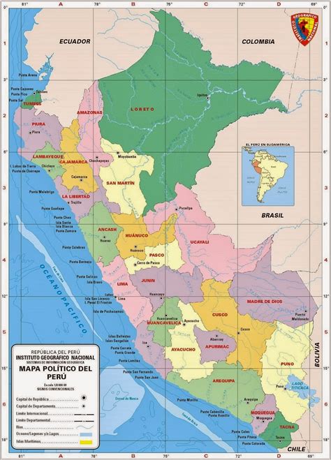 Planisferio Político Del Perú Imagui