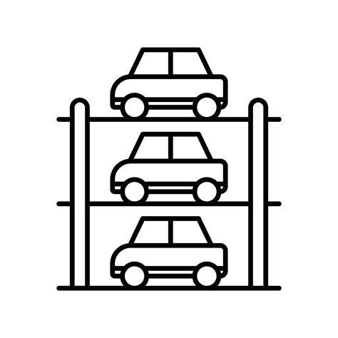 Multi Storey Parking Icon Linear Logo Mark In Black And White 48314430