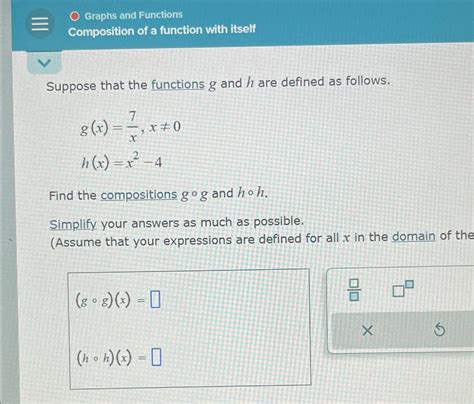 Solved Graphs And Functionscomposition Of A Function With Chegg