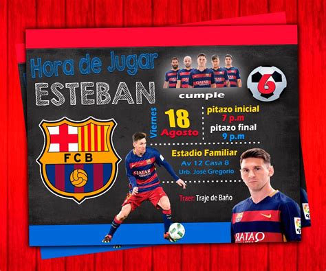 Invitacion De Cumpleanos Messi Barcelona Photoshop S Mlv