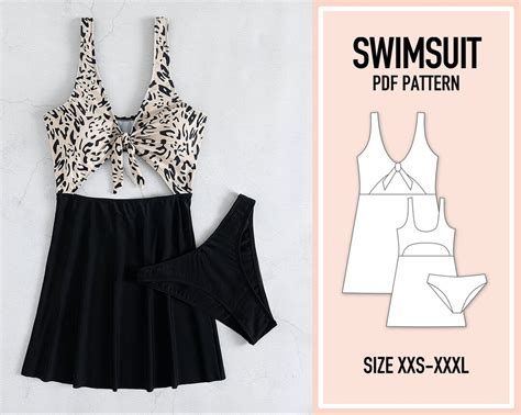 Swimsuit Pattern PDF Sewing Pattern Bikini Pattern PDF Patterns For Women Swimsuit Sewing