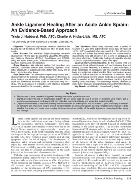 (PDF) Ankle Ligament Healing After an Acute Ankle Sprain: An Evidence ...