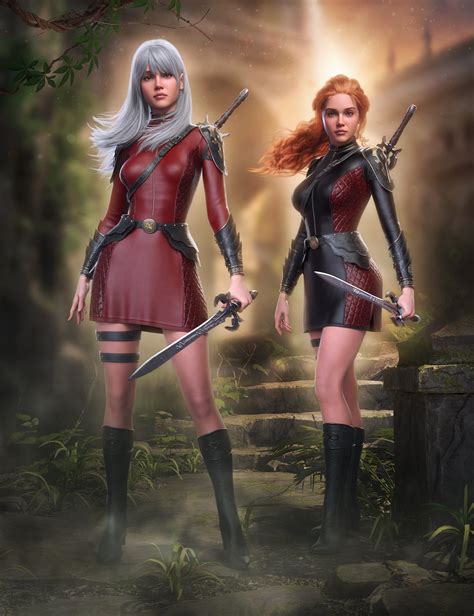 Dforce Demon Huntress Outfit For Genesis 9 8 1 And 8 Female Daz 3d