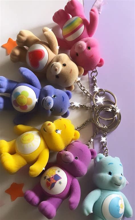 New Care Bear Keyrings Cute Keychain With Tassel Novelty Etsy