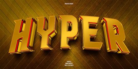 Premium Psd Hyper 3d Editable Text Effect