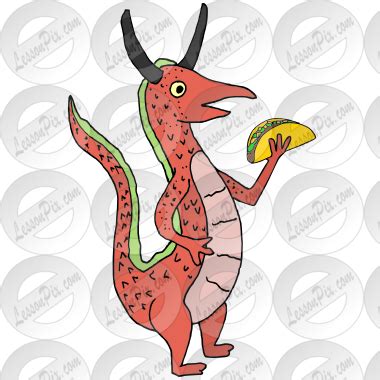 Dragons Love Tacos Picture for Classroom / Therapy Use - Great Dragons ...