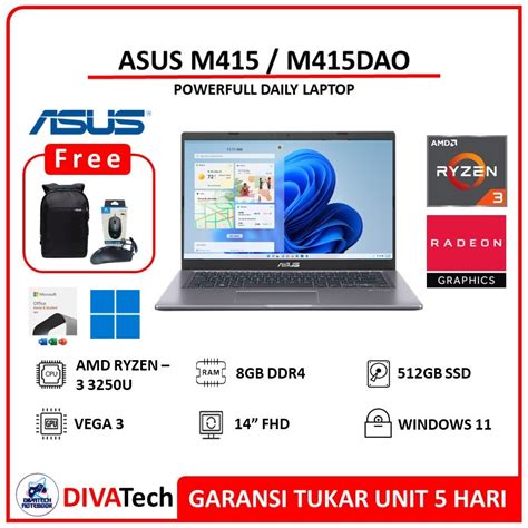 Jual Asus Vivobook M M Dao Ryzen U Gb Gb Vega Fhd