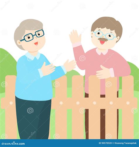 Good Relationship Of Senior Neighbor Stock Vector Illustration Of