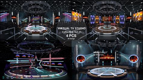 Virtual TV Studio Sets Collection Vol 15 4 PCS DESIGN CGTrader