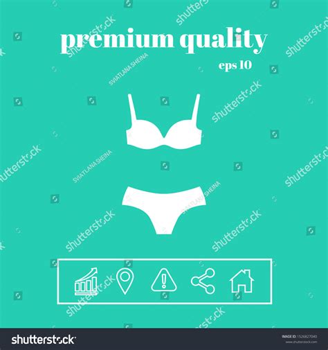 Set Lingerie Swimsuit Twopiece Bikini Silhouette Stock Vector Royalty Free