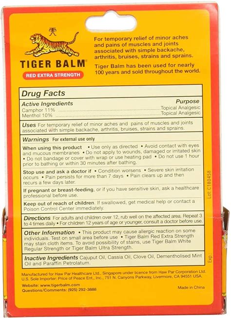 Mua Tiger Balm Pain Relieving Red Extra Strength G Relief For Sore