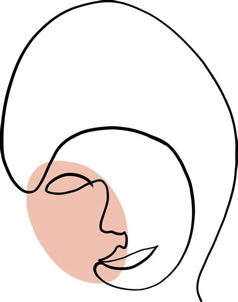 Abstract Woman Face Continuous Freehand Drawing 13643926 PNG