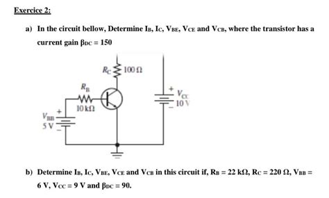 Solved A In The Circuit Bellow Determine IB Ic VBE VCE And Chegg