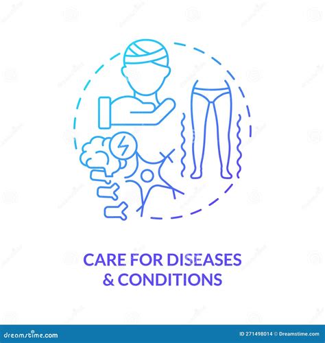 Care For Diseases And Conditions Blue Gradient Concept Icon Stock